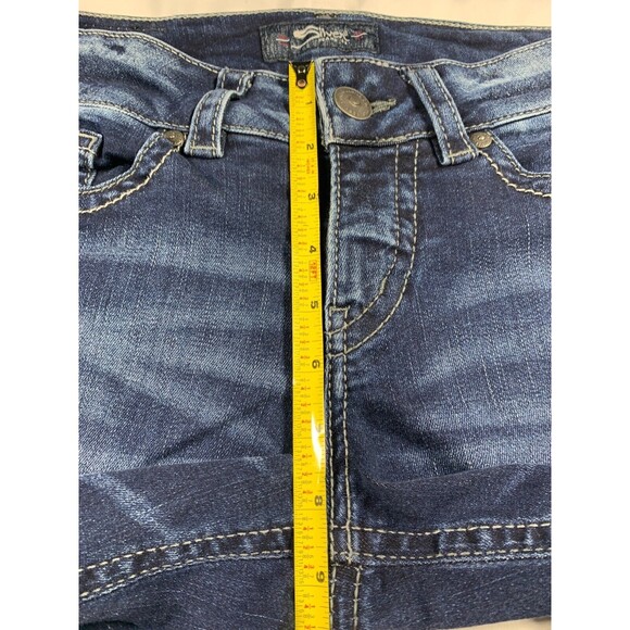 Silver Jeans Womens Size 28 x 22.5 Blue Suki Capri Low Rise Denim Stretch - Picture 5 of 10